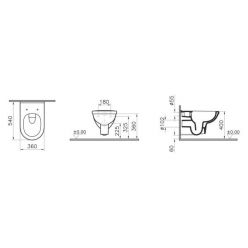 Подвесной унитаз Vitra Form300 Rim-ex 7755B003-6039