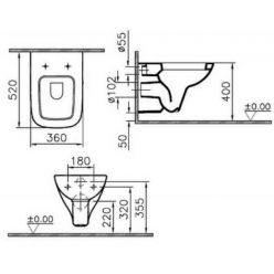 Подвесной унитаз Vitra S20 52 см 5507B003-6066