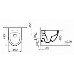 Подвесной унитаз Vitra Sento Rim-ex 49,5 см 7747B003-6115