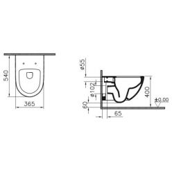 Подвесной унитаз Vitra Sento Rim-ex 54 см 7748B003-6115