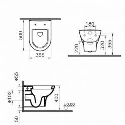 Подвесной унитаз Vitra Zentrum 5785B003-6077