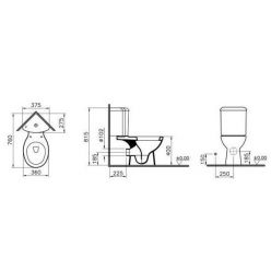 Напольный угловой унитаз Vitra Arkitekt 9754B003-7201 с сиденьем микролифт