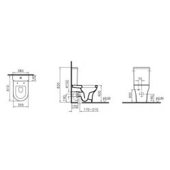 Напольный унитаз Vitra Zentrum 60 см пристенный 9012B003-7202 сиденье микролифт