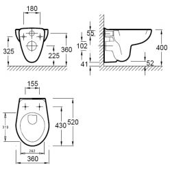 Унитаз подвесной Jacob Delafon Mideo E4345G-00