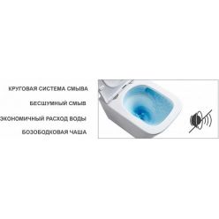 Унитаз подвесной Grossman GR-4455SQ 37x43,5 с сиденьем SoftClose, круговой бесшумный смыв Торнадо