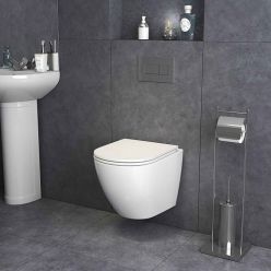 Унитаз подвесной Grossman GR-4455SQ 37x43,5 с сиденьем SoftClose, круговой бесшумный смыв Торнадо