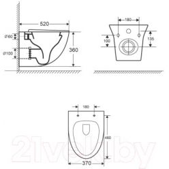 Унитаз подвесной Grossman GR-4456S 52x36 сиденье Duroplast, микролифт