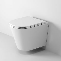 Унитаз подвесной Grossman GR-4478SQ безободковый, с тонкой крышкой duroplast soft-close, круговой бесшумный смыв Торнадо