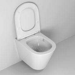 Унитаз подвесной Grossman GR-4478SQ безободковый, с тонкой крышкой duroplast soft-close, круговой бесшумный смыв Торнадо