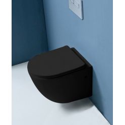 Унитаз подвесной Grossman GR-4411S Black 56x37 безободковый с крышкой Slim