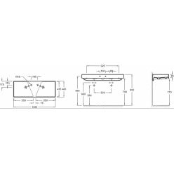 Раковина 120 см Jacob Delafon Rythmik EXM112-Z-00