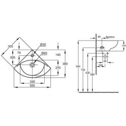 Раковина 50 см Jacob Delafon Patio E4148-00