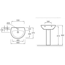 Раковина 60 см Jacob Delafon Patio E4159G-00