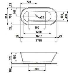 Отдельностоящая ванна Kartell от Laufen 171,5x81,5x52, белая, 2.2633.2.000.000.1