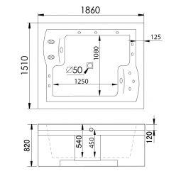 Гидромассажная ванна Gemy G9052 II B L