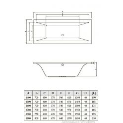 Bonito Home Valencia ванна акриловая 170х75 с ножками