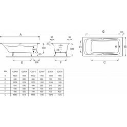 Ванна чугунная 170x80 Jacob Delafon Repos E2918-00