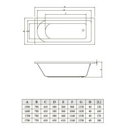 Bonito Home Elara ванна акриловая 150х70 с ножками