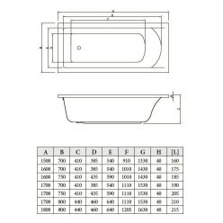 Bonito Home Aventura ванна акриловая 160х75 с ножками, BH-AV-901-160-75/St