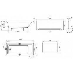 Ванна акриловая Ravak 10° 170х75, CA71000000, белая