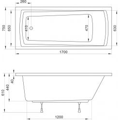 Ванна акриловая Ravak DOMINO PLUS 170х75, C631R00000