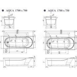 Ванна акриловая VentoSpa Aqua 170x75