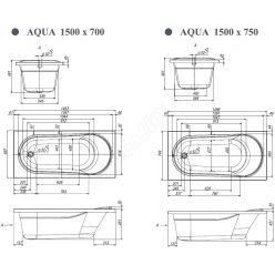 Ванна акриловая VentoSpa Aqua 150x75