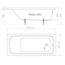 Акриловая ванна Triton Стандарт 165x70 Экстра