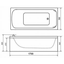 Ванна акриловая Triton Тира 170x70