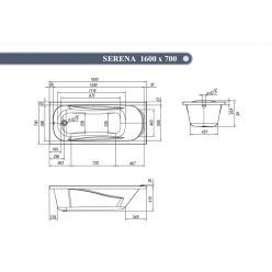 Ванна акриловая VentoSpa Serena 160x70 с ножками