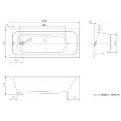 Ванна акриловая VentoSpa Mitra LA 160x70 с каркасом