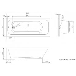 Ванна акриловая VentoSpa Mitra LA 160x70