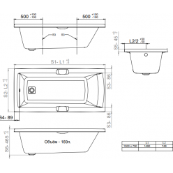 Акриловая ванна Triton Алекса 150x75