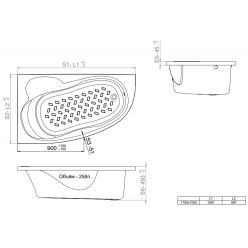 Ванна акриловая Triton Изабель New 170x100 правая