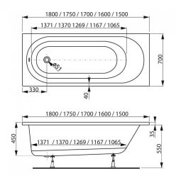 Ванна акриловая Vagnerplast Kasandra 175x70