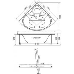 Ванна гидромассажная Тритон Сабина Экстра 160x160 Базовая