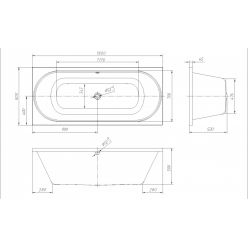 Ванна акриловая VentoSpa Deria 180x80 с каркасом