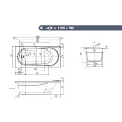 Ванна акриловая VentoSpa Aqua 150x70 с ножками