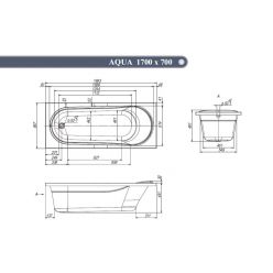 Ванна акриловая VentoSpa Aqua 170x70 с ножками