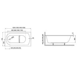 Ванна акриловая Polimat Classic Slim 150x70 с ножками