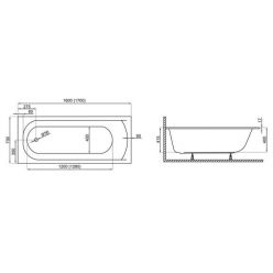 Ванна акриловая Polimat Classic Slim 170x70 с ножками