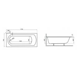 Ванна акриловая Polimat Classic Slim 170x75 с ножками