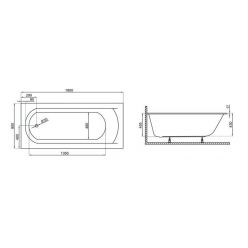 Ванна акриловая Polimat Classic Slim 180x80 с ножками