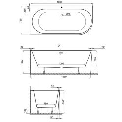 Ванна акриловая Polimat Sola 160x75 L черная матовая