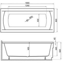 Ванна акриловая Polimat INES 180x80 с ножками