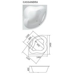 Акриловая ванна 1Marka Cassandra 140x140