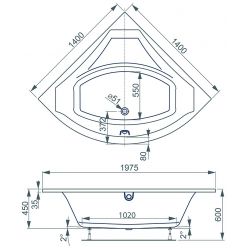 Ванна акриловая Vagnerplast Veronela Corner 140x140