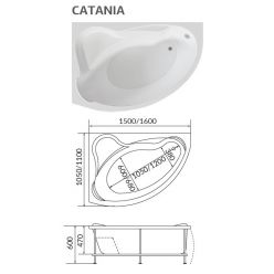 Акриловая ванна 1Marka Catania 160x110 R правая
