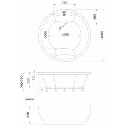 Акриловая ванна 1Marka Aima Omega 180x180