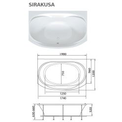 Акриловая ванна 1Marka Sirakusa 190x120